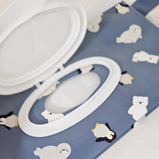 Porta salviette lavabili umidificate in plastica pinguino