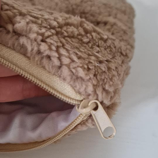 Porta accessori e salviette in tessuto beige