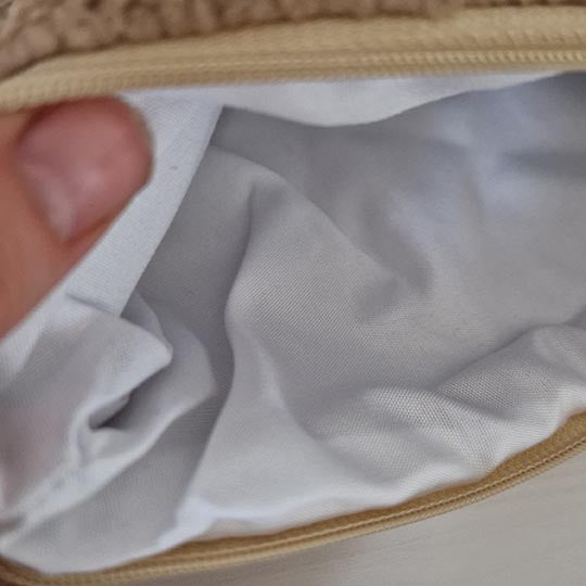 Porta accessori e salviette in tessuto beige