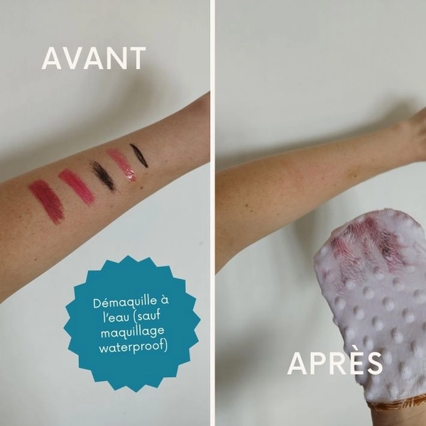 Maison Alice - guanto struccante o guanto puliizia bimbi Minky rosa