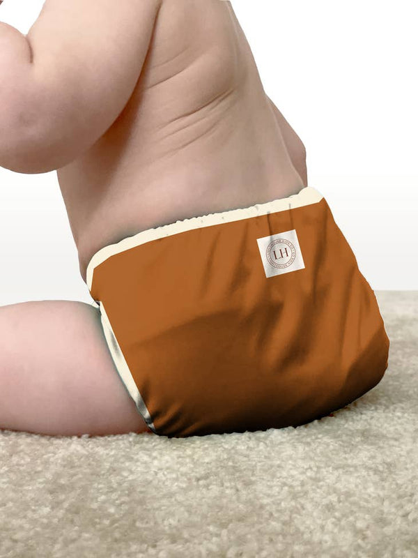 Lighthouse kids - cover pannolino con bottone ai2 e inserto in bamboo marrone