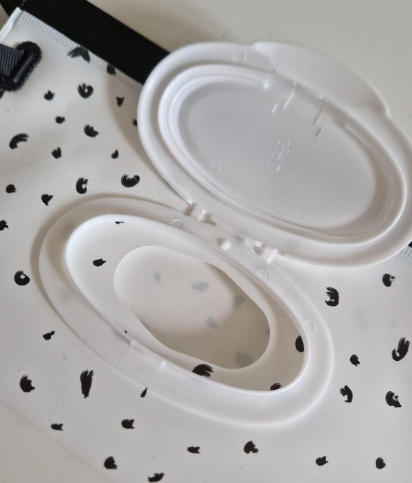 Porta salviette lavabili umidificate in plastica bianco e nero