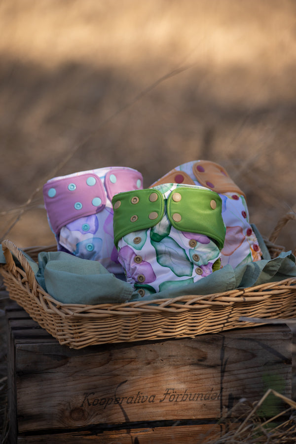 Green Poppy - pocket Coolmax organico foglie rosa