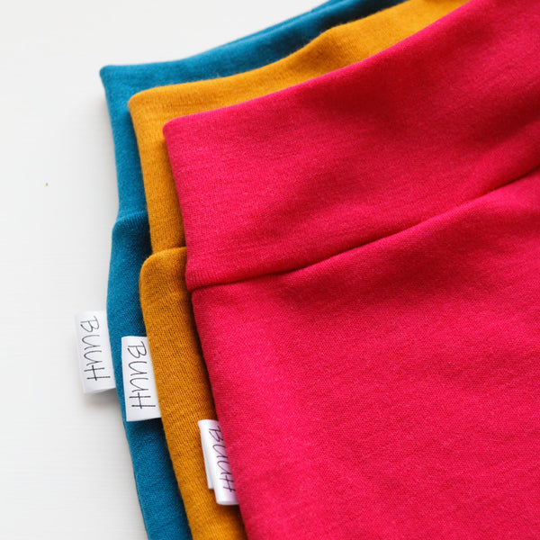 Buuh - taglia S pantaloni lunghi in lana Merino - Giallo senape (500 g/m²)