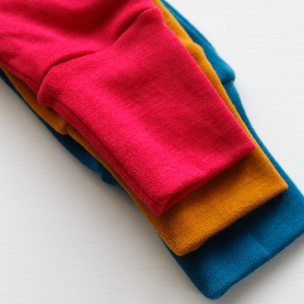 Buuh -  taglia M pantaloni lunghi in lana Merino - Blu oceano (500 g/m²)