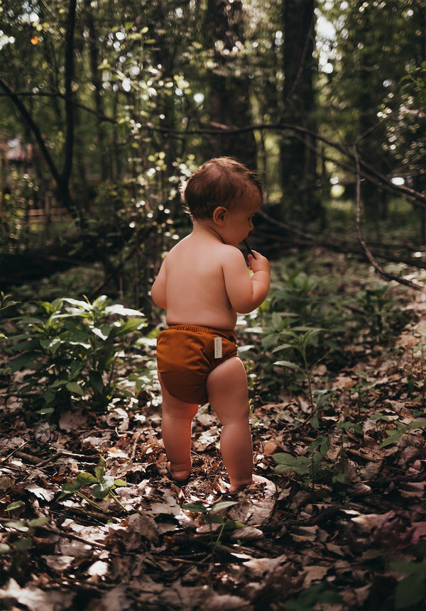 Lighthouse kids - cover pannolino con bottone ai2 e inserto in bamboo giallo ocra