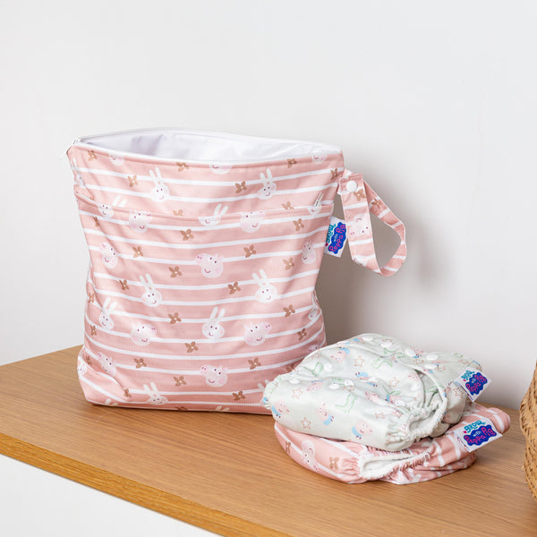 Modern cloth nappies - wet bag media Peppa Pig Blush Stripe