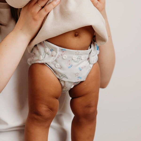 Modern cloth nappies - aio organico Peppa Pig Pink George Pig | Sage