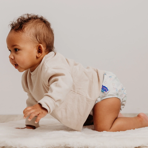 Modern cloth nappies - aio organico Peppa Pig Pink George Pig | Sage