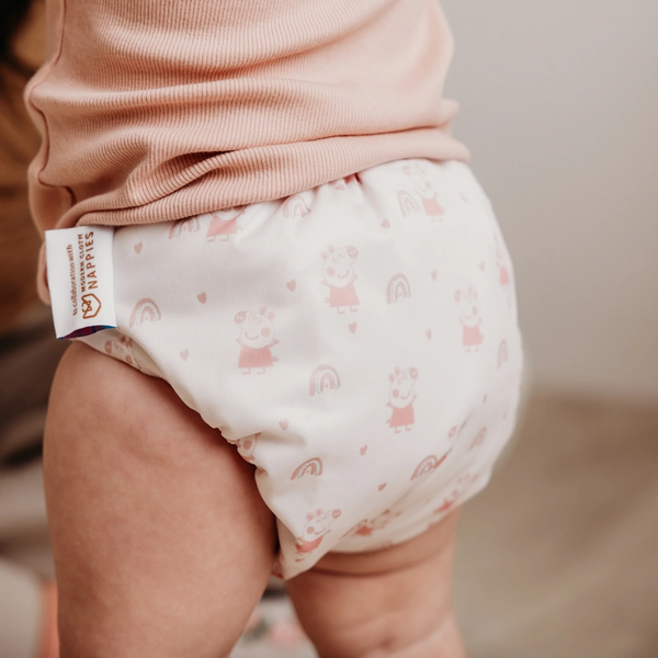Modern cloth nappies - aio organico Peppa Pig Pink Rainbows