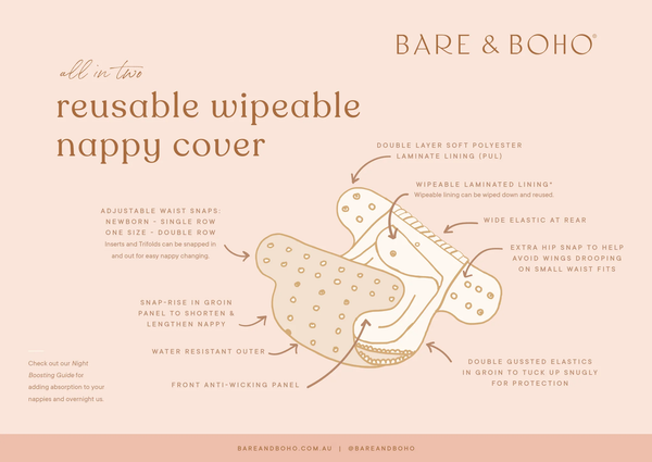 Bare & Boo - cover pannolino con doppie barriere