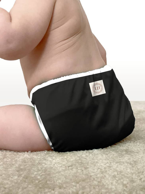 Lighthouse kids - cover pannolino con bottone ai2 7/25 kg e inserto in bamboo nero