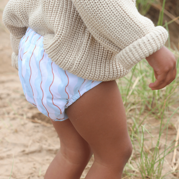 Modern cloth nappies - costume taglia unica onde mare