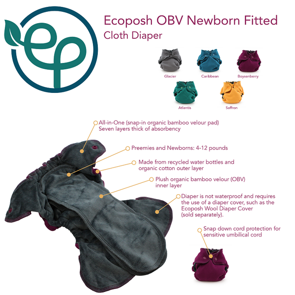 Rumparooz - Fitted newborn ecoposh obv Verde