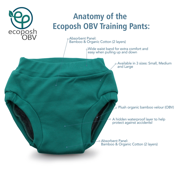 Rumparooz - taglia L 18kg mutandina trainer ecoposh OBV verde