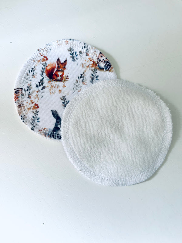 KK - 2 dischetti struccanti grafica in bamboo animali del bosco