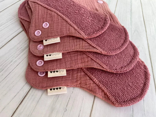 Bloom Pads - regular con imbottitura in mussola organico rosa antico