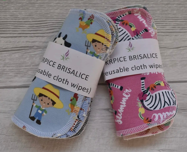 KK - 5 salviette lavabili grafica in bamboo artigianali