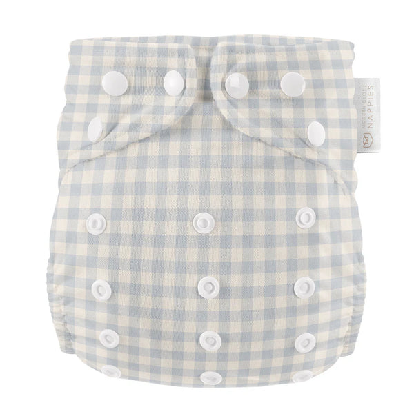 Modern cloth nappies - aio organico Blue Gingham