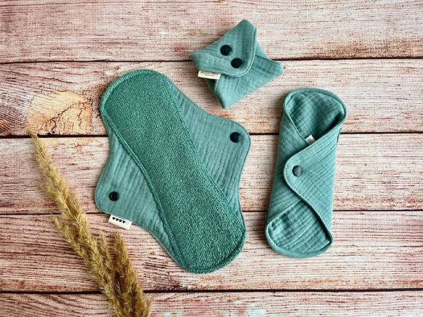 Bloom Pads - 1 plus con imbottitura in mussola organico verde