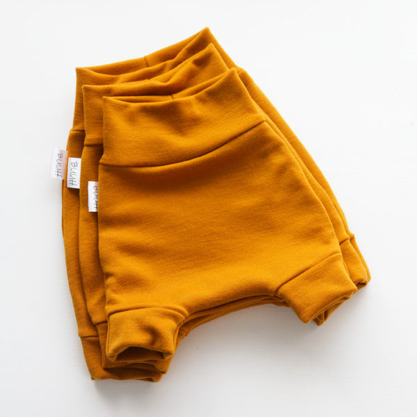 Buuh -  taglia S pantaloni per pannolini in lana merino - Mustard yellow (650 g/m²)