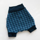 Buuh -  taglia L pantaloni per pannolini in lana merino - Pepita in blu kerosene (690 g/m²)