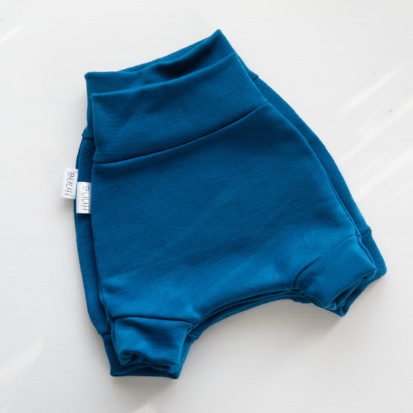 Buuh -  taglia S pantaloni per pannolini in lana merino - Blu oceano (650 g/m²)