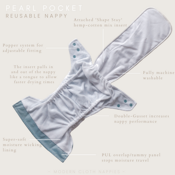 Modern cloth nappies - aio organico Dusty Blue