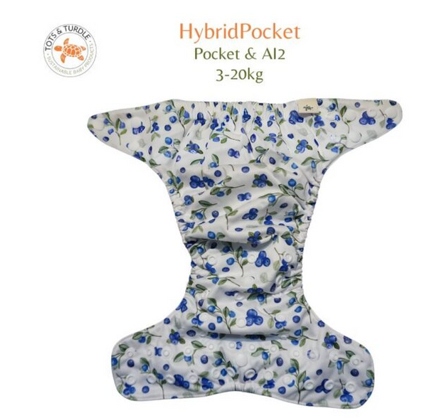 Tots&turdle - pannolino organico ai2/pocket mirtillo