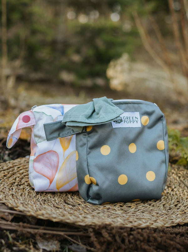 Green Poppy - midi Wet bag foglie viola