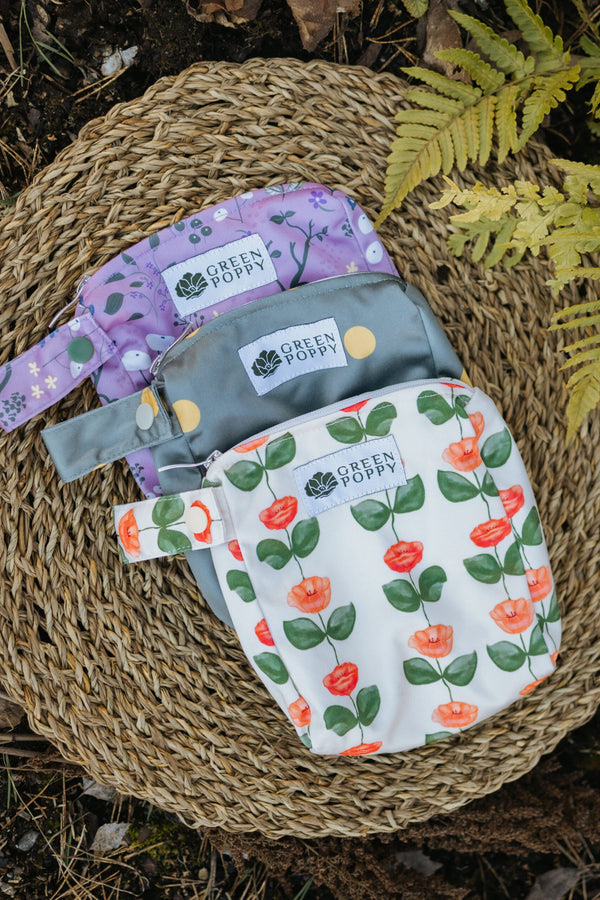 Green Poppy - mini Wet bag natura