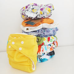 Set 6 Pannolini + 6 Inserti Bambù + Wetbag, Taglia Unica