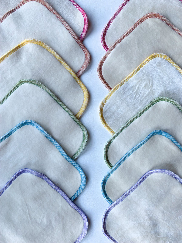 Rainbow Waters - 6 salviettine lavabili in bamboo 20x20 cm